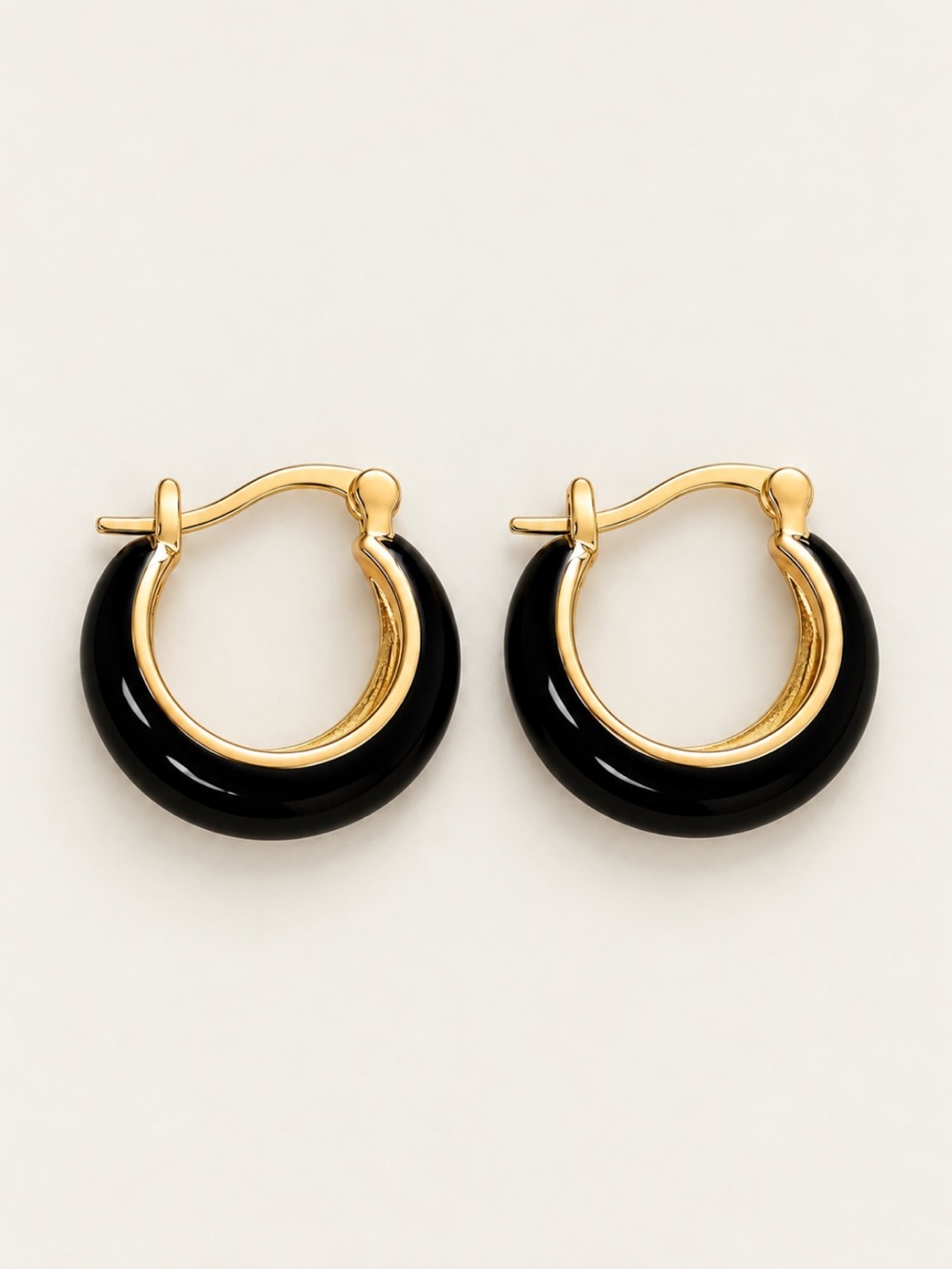 New! Black Gold Huggie Hoop Earrings NWOT